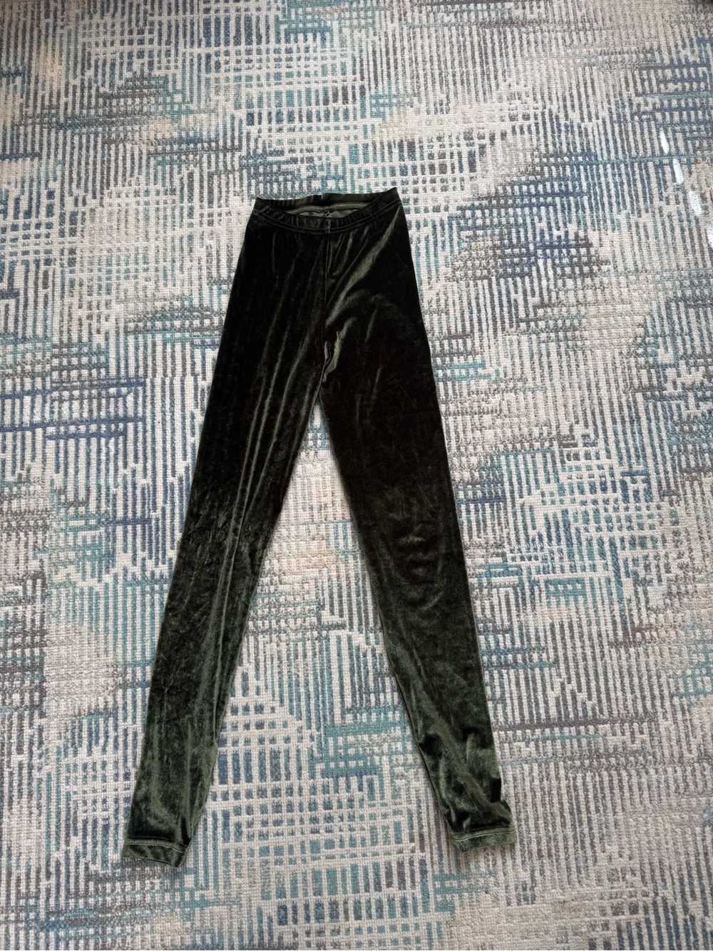 American Apparel Girls Velvet Leggings - Forest Green